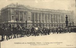Vintage Postcard Funerailles of the Foch Marshal the procession places Paris Harmony
