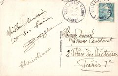 Postal Chateauneuf sobre Loira Interior de la iglesia Tumba de mármol de Louis Phetypeaux del Vrilliere