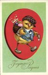 Vintage Postcard Easter Chick