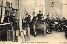 Vintage Postcard School of Cyr Saint the body of Militaria guard