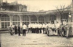 CPA Ecole Polytechnique Instruction d'artillerie Militaria