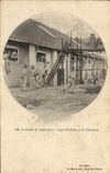 Vintage Postcard School of Cyr Saint windows and the Militaria gantry