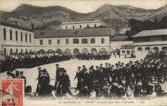 Vintage Postcard Boat Funeral of the victims of the terrible catastrophe of Freedom survivors of Freedom taking seat in the arsenal