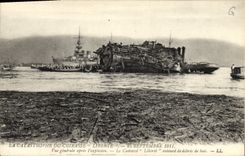 Vintage Postcard Boat Catastrophe of the Armor Freedom Seen general after the explosion