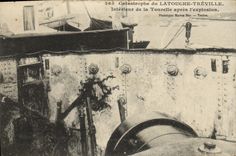 Vintage Postcard Boat Catastrophe of Latouche Treville Interior of the turret after the explosion