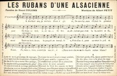 Vintage Postcard ribbons of Alsatian a Henri Colomb Albert Petit