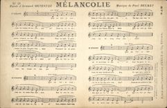 Vintage Postcard Melancholy Armand Silvestre Paul Delmet