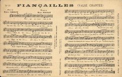 Vintage Postcard Fiancailles Waltzes chantee Fabrice Lemon Emile Wesly