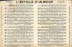 Vintage Postcard the star of love Hand lantern Paul Delmet