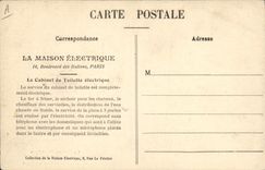 Vintage Postcard Electricity the electric house Street the Paris Furrier electric toilets