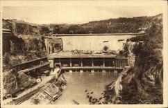 Vintage Postcard Electricity Genissiat Stopping and evacuation water of the turbines