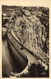 Vintage Postcard Electricity Valley of Truyere dam Sarrans the road on Crete of the dam