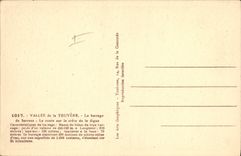 Vintage Postcard Electricity Valley of Truyere dam Sarrans the road on Crete of the dam