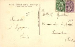 Vintage Postcard Eguzon Electricity stopping the hydrant Right Bank