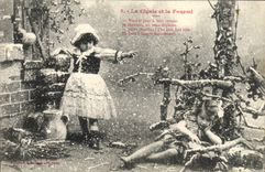 CPA Fantaisie Enfant La cigale et la fourmi