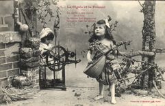 CPA Fantaisie Enfant La cigale et la fourmi