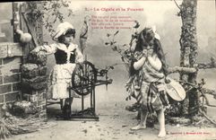 CPA Fantaisie Enfant La cigale et la fourmi