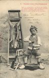 Vintage Postcard Fantasy Child Last day of a condame To stop Pig Pig