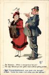 Vintage Postcard Fantaisie Illustrator Mich Policeman Lady Organizes Police