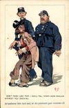 Vintage Postcard Fantaisie Mich Illustrator Organizes Police