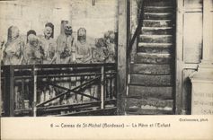 Vintage Postcard Vault of St Michel Bordeaux the mother and the child