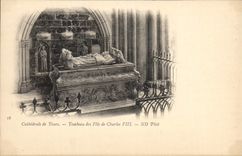 Vintage Postcard Cathedral of Turns Tomb of the sons of Charles VIII