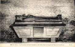 Vintage Postcard Have the tomb of Saint Laurent in the crypt of the church Notre Dame