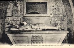 CPA Eu Le tombeau de Philippe d'Artois dans la crypte de l'eglise Notre Dame 