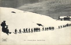CPA Militaria Chasseurs alpins Marches d'hiver