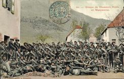 Vintage Postcard Militaria Groups Alpine hunters in operations