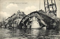 Vintage Postcard Boat Freedom after the catastrophe