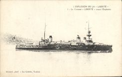 Vintage Postcard Boat the explosion of Freedom before the explosion