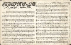 Vintage Postcard Gretry Richard the Lionheart