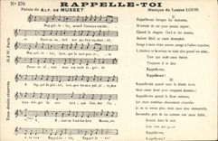 CPA Rappelle toi Alfred de Musset Louise Louis 