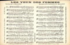 Vintage Postcard eyes of the women Millandy Paolini Millandy