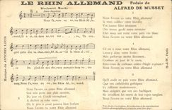 Vintage Postcard the German Rhine Alfred de Musset