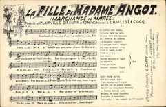 Vintage Postcard the girl of Commercial Mrs Angot of tide Clairville Siraudin Koning Charles Lecocq