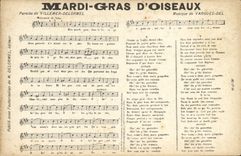 CPA Mardi Gras d'oiseaux Villemer Delormel Vargues Del 