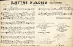 CPA Lettre d'adieu Bonnardel Ruffin Junka Paul Leconte 