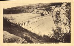 Vintage Postcard great work of Truyere dam Sarrans Electricity