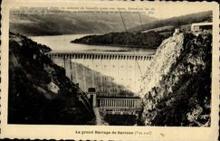 Vintage Postcard dam of Sarrans Seen downstream Electricity