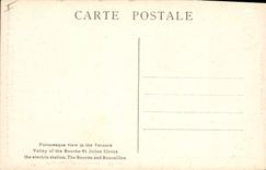Postal Vercors Valle del Bourne Circo y cascada St Julien Fábrica eléctrica el Bourne y el Bournillon Electricidad