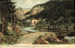 Vintage Postcard Surroundings of Briançon Baldy Bridge and electric factory Electricity