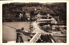 Vintage Postcard Genissiat Overall picture the Lake and the stopping Electricity