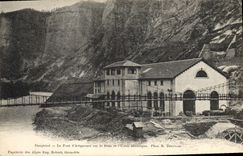 Dauphine Vintage Postcard the bridge of Avignonet on Drac and the electric factory Electricity