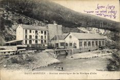 Vintage Postcard Jump Mortar Electric station of the river of Ain Electricity