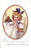 Does Vintage Postcard Fantasy Illustrator Child And have T to him it desert?