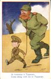Vintage Postcard Fantaisie Illustrator Children I take you along has Tipperary Militaria