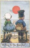 Vintage Postcard Fantasy Illustrator Children Waiting for the smacks
