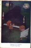 Vintage Postcard Fantasy Illustrator Children Chamber music Piano